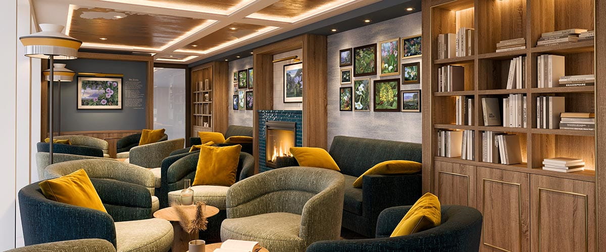 An artist impression of the Library on Spirit of the Lorelei - inspired by Marianne North